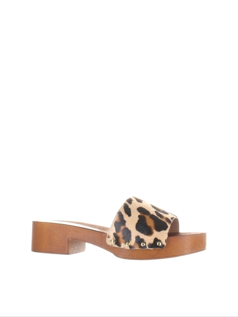 Vince Camuto TRENDAN Leopard-Print Slide Mule Leather + Calf Fur 9.5 - Picture 2 of 8